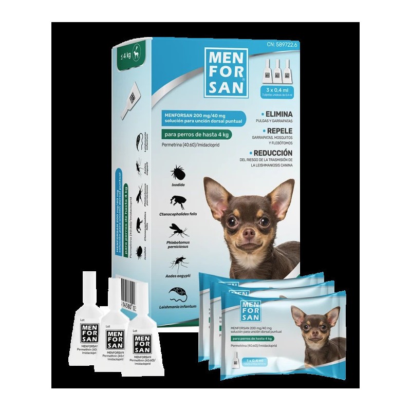 MFS DOG PIPETA ANTIPARASITARIA 3X0,4ML (-4KG)
