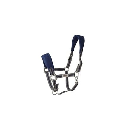 CABEZADA NYLON C/FORRO Y MOSQUETON GRIS/MARINO PONY