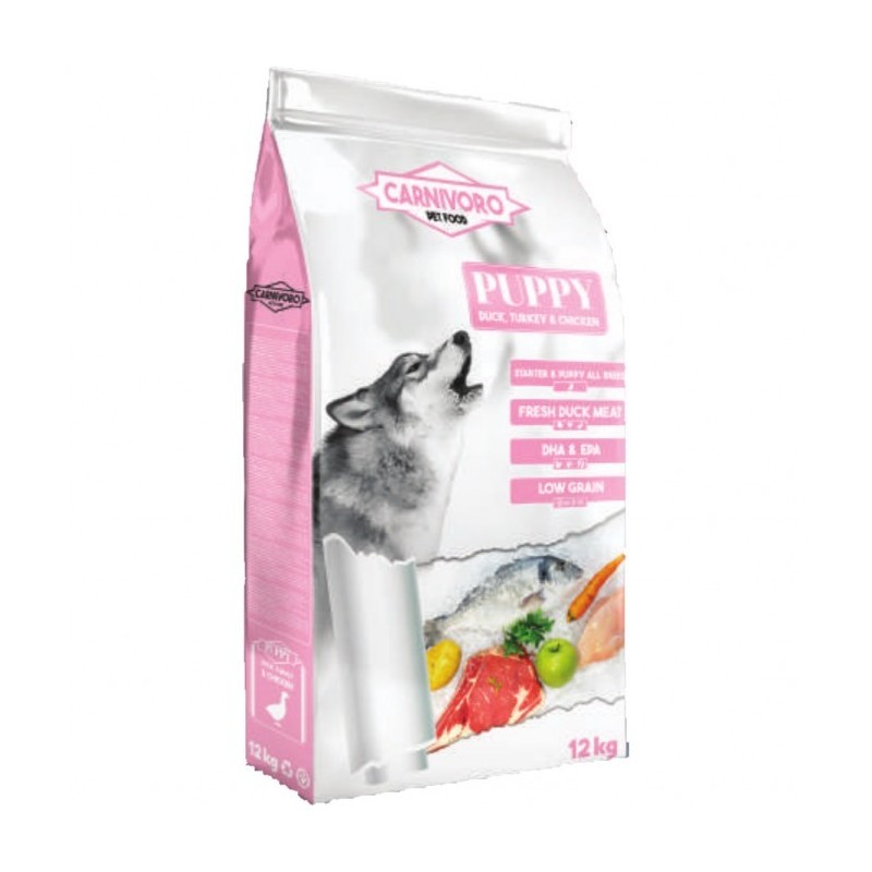 CARNÍVORO PUPPY PATO,PAVO,POLLO 12KG